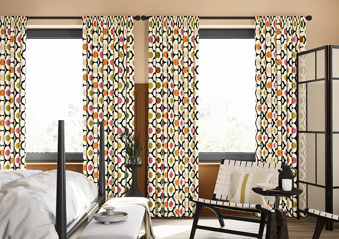 Orla Kiely Spot Flower, Red Multi - Made to Measure Curtains - Image 3